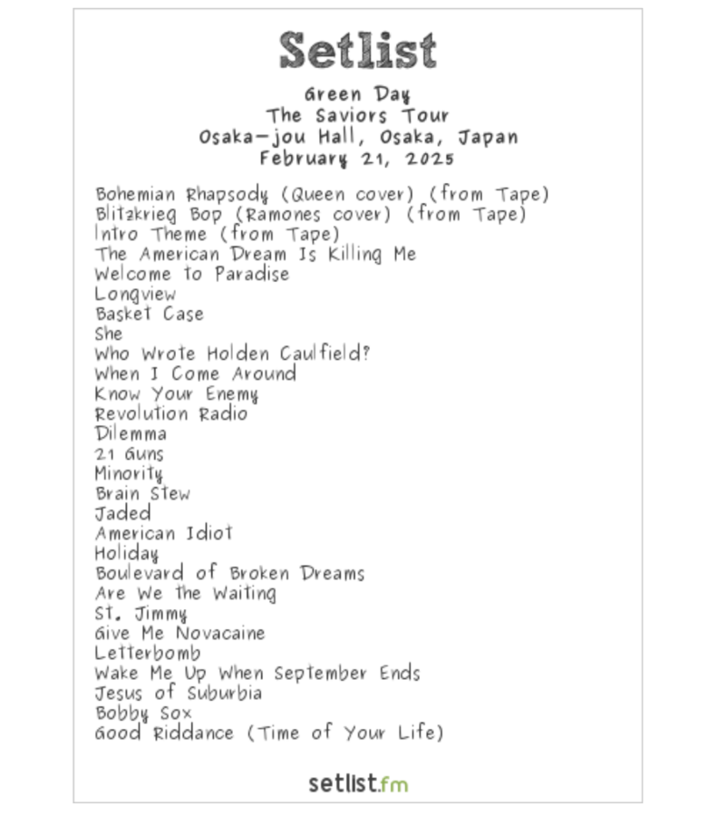 Green Day Dusts Off Deep Cuts During Japanese Gigs | setlist.fm